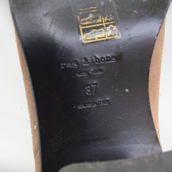 Rag & Bone Willow Brown Suede Studded Heeled Boots Sz 7 - Picture 5 of 11